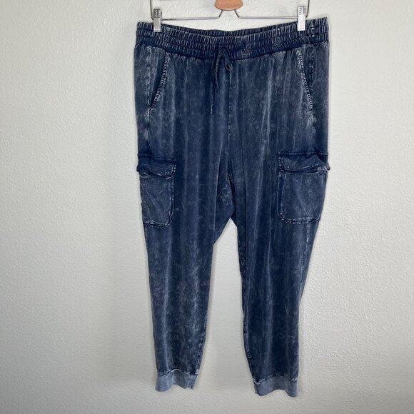 Torrid Womens Cargo Casual Pull On Jogger Pants Size 1X Blue Acid Wash - Picture 4 of 9